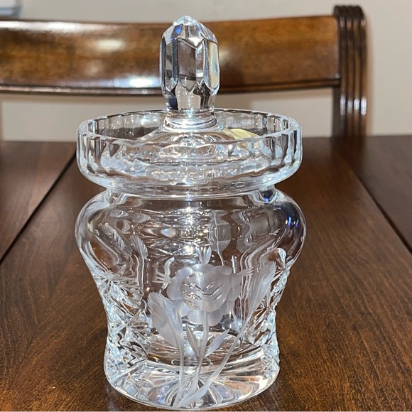 Vintage Violetta Polish Crystal Covered jam or mustard  jar - Picture 8 of 16